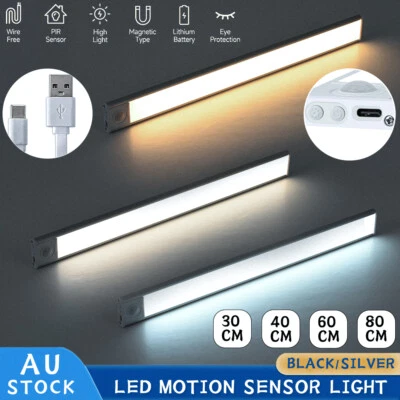 LED Dimmable Motion Sensor Closet Light Rechargeable Magnetic Stair Cabinet Lamp - image 1 of 4