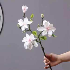 6pcs Artificial Flowers Real Touch Faux Magnolia Branch Flowers Table Decoration - Picture 1 of 15