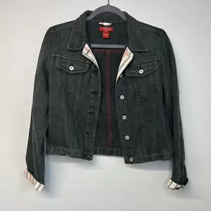 Sundance 100% Green Hemp Button Down Jacket Coat Womens Size Medium Plaid Cuffs - Picture 1 of 4