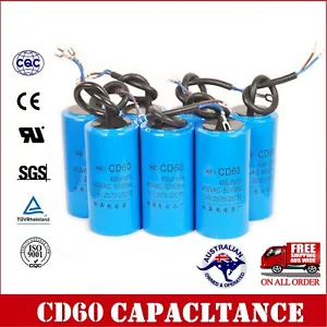 CD60 450V AC Appliance Motor Run Capacitor with Wire Lead 100uF-600uF AU - Picture 1 of 11