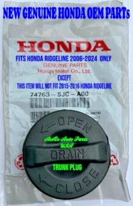 NEW GENUINE 06-25 HONDA Ridgeline 2006-2025 Trunk Bed Floor Drain Plug Cap Cover - Picture 1 of 2