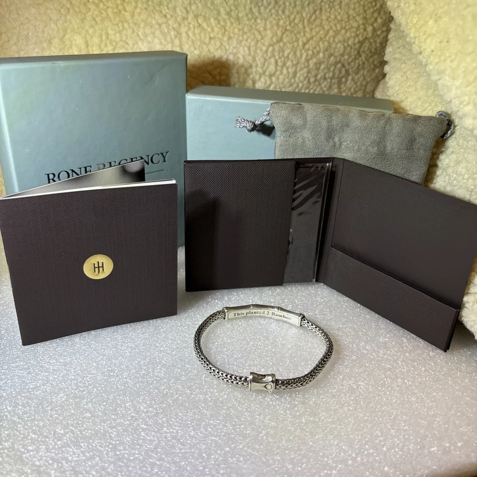 Auténtico Brazalete Cadena Trigo Plata Bambú John Hardy 4MM NUEVO NUNCA USADO Foto 1 de 4