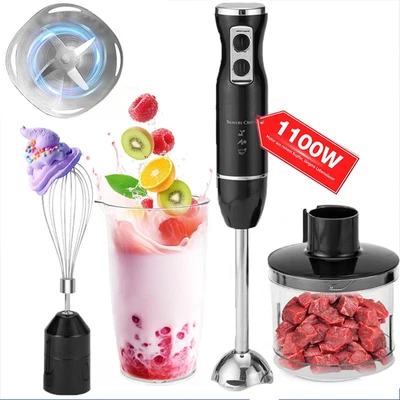 Stabmixer Elektrischer Stabmixer Set 5 in 1 Pürierstab handmixer Mixe Edelstahl - Bild 1 von 4