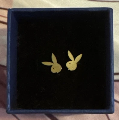 Pendientes Playboy Bunny Gold Bunny Usados en Excelente Condición Foto 1 de 3