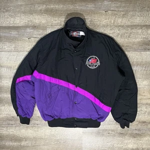 Vintage 90s Polaris Quilted Jacket  Men's L Snowmobile Nylon Embroidered READ - Picture 1 of 8