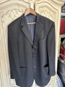 Hathaway Platinum Mens 46R Cashmere Italy Coat Black - Picture 1 of 5