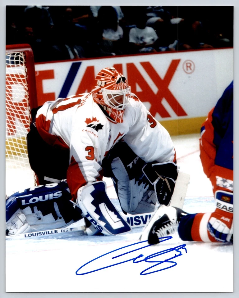Foto 8x10 de Curtis Joseph Auténtica Autografiada Firmada Equipo Copa Mundial de Canadá Foto 1 de 1