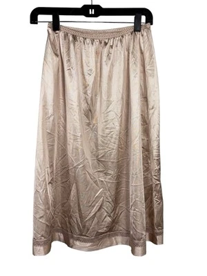 LENCERÍA PINEHURST BEIGE VINTAGE AÑOS 60 CON INSERCIÓN DE ENCAJE Y RIBETE MEDIO SLIP EE. UU. TALLA M Foto 1 de 4