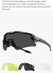 Occhiali da ciclismo tattici con 3 lenti intercambiabili sportivi prezzo consigliato £16,99 - Foto 1 di 8