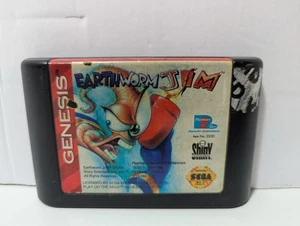 Earthworm Jim (Sega Genesis, 1994) Authentic OEM Cartridge Only WITH WEAR Tested - Foto 1 di 7