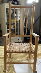 Dollhouse Wooden Doll Rocking Chair 12.5"x8.5"x5.5" Vintage Handmade Chair - Picture 1 of 6