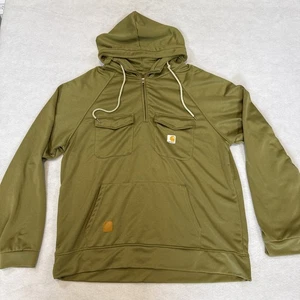 Carhartt Hoodie Herren 2XL Grün Qtr Zip Workwear Pullover Doppelte Brusttaschen - Bild 1 von 9