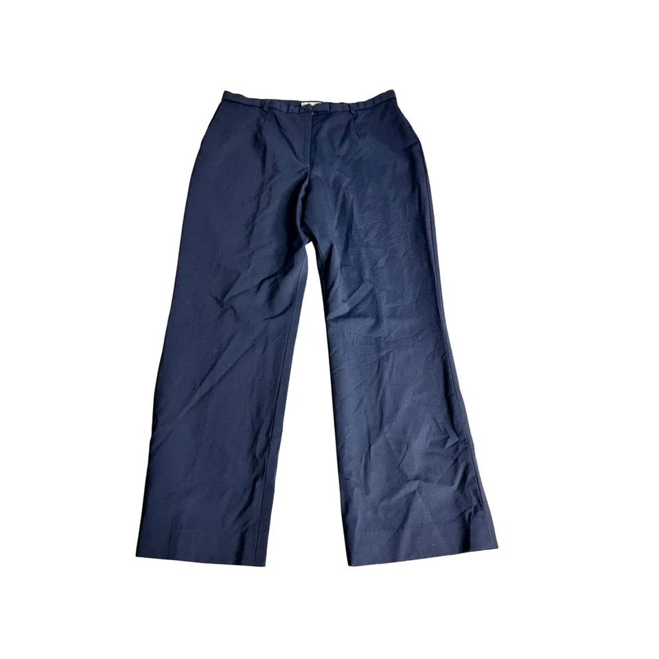 Pantalón Pendleton Savvy de lana elástica azul marino para mujer talla 14 pequeño pierna ancha Foto 1 de 4