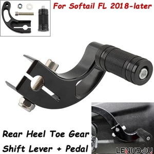 Rear Heel Toe Shift Lever Shifter Pedal For Harley Softail Slim FLSL Low Rider S - Foto 1 di 10