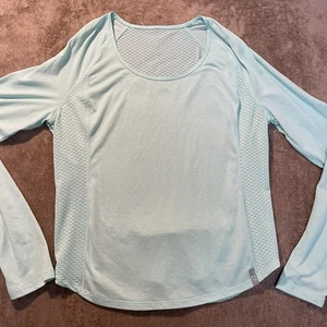 Camicia Under Armour donna grande blu chiaro attiva zip tasca manica lunga ventilata - Foto 1 di 6