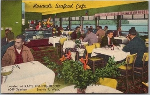 c1950s SEATTLE, Washington LINEN Postcard ROSAND'S SEAFOOD CAFE Restaurant - Picture 1 of 2