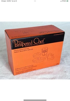 Juego de 3 cortadores de galletas de Halloween Pampered Chef. Murciélago, fantasma, calabaza🎃 Foto 1 de 2