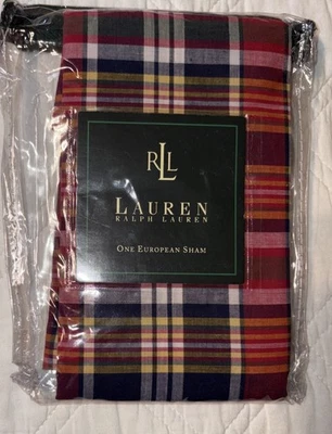 Ralph Lauren Kennebunkport Euro Sham Plaid Square BRAND NEW IN PACKAGE 26x26 - Image 1 of 4
