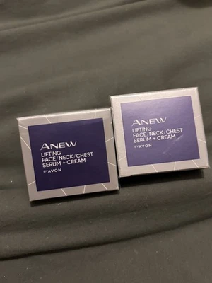 Avon Anew lifting face neck chest serum & cream Discontinued Rare Xmas Gift Set - image 1 of 4