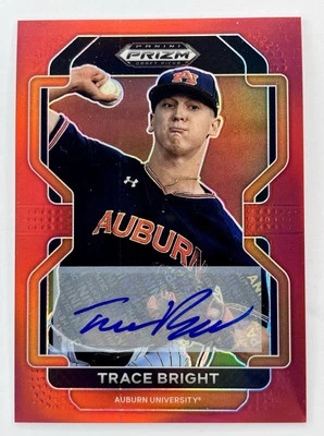 2022 Prizm Draft Pick #PDP137 Trace Bright Autograph Baltimore Orioles Red 50/50 - Image 1 of 4