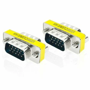 VGA SVGA 15 Pin 15Pin Female to Male Gender Changer Cable Adaptor Joiner Bender - Picture 1 of 5
