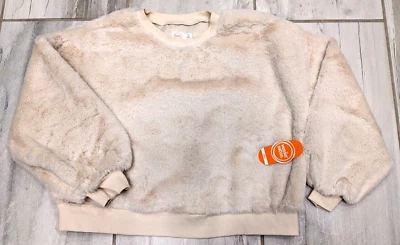 NEW Wonder Nation Ivory Faux Fur  Pull Over Shirt Girls XL  plus (14 - 16) - Image 1 of 4
