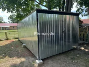Blechgarage 3x5m Fertiggarage Lagerraum Schuppe | mit Aufbau | 18385! - Bild 1 von 6