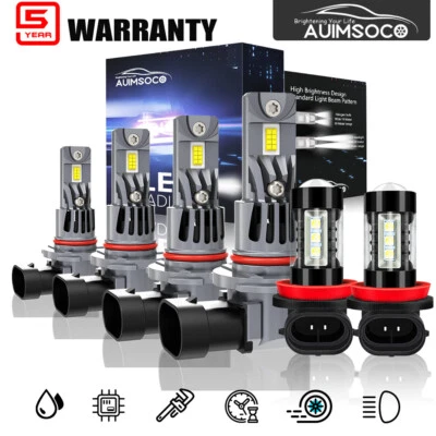 For Toyota RAV4 2006 2007 2008 2009-2012 LED Headlight High Low+Fog Light Bulbs - Image 1 of 4