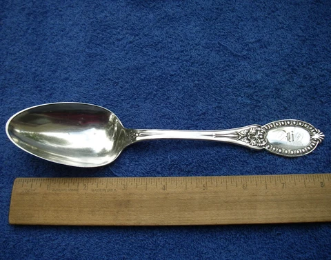 Early Henry Hebbard MASK (1859) Pattern SERVING / TABLESPOON-1868 Anniversary Cover