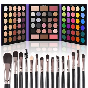 Eyeshadow Palette with 15Pcs Brushes Makeup Set, Pigmented 86 Colors Make up Set - Picture 1 of 8