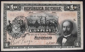 Chile 1 Peso 1913 P-15b - Picture 1 of 2