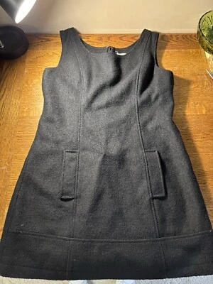 Женский тюль черная шерсть смесь платье без рукавов, передние карманы, L, с подкладкой - Изображение 1 из 4