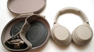 Sony WH-1000XM4/S Headphones Over Ear Noise Cancelling WH1000XM4 Silver/Beige - Picture 1 of 5