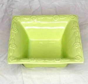 VINTAGE RRP CO. ROBINSON RANSBOTTOM ROSEVILLE OHIO OLIVE GREEN PLANTER BOWL 6x6 - Picture 1 of 7