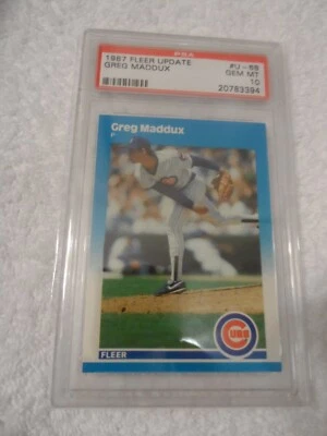 Tarjeta de novato Greg Maddux 1987 Fleer Update #U-68 PSA 10 GEMA como nueva Foto 1 de 2