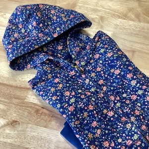 Girls Polo Ralph Lauren Floral Fleece Full-Zip Hoodie Navy Medium 8/10 - Picture 1 of 6
