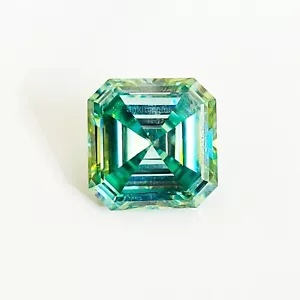 5 Ct Blue Lab Created Diamond Asscher Cut Great Shine Certified Jewelry Making - Picture 1 of 4