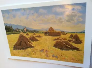 Edwin Evans Werbekunst Postkarte Getreide stapeln im Salt Lake Valley Utah - Bild 1 von 4