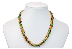 Mehrfarbige Kristallkette dicht Cluster 14k Goldplatte 18 Zoll facettiert - Bild 1 von 2