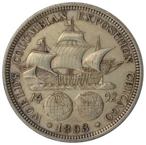 US Half Dollar 1893 Silver AU 'Columbian Exposition' Commemorative - Picture 1 of 2