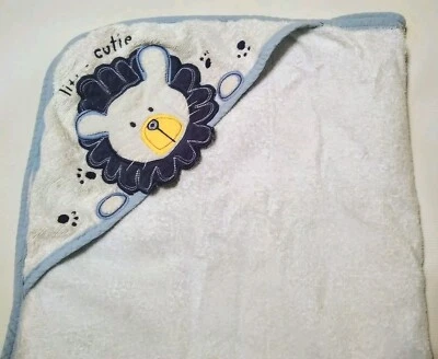 Carter's Blue Lion Little Cutie Hooded Towel Terry Baby Blanket Security Lovey - Image 1 of 4