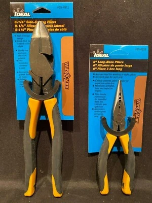 Ideal Industries WireMan Electricians Side Cutting Linemans Long Nose Pliers Set - Image 1 of 4