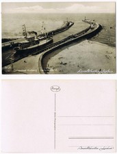 Postcard Kolberg Kołobrzeg port exit with steamer 1930