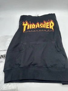 Thrasher Magazine FLAME LOGO PULLOVER Skateboard Hoodie SCHWARZ Größe - Medium Neu mit Etikett! - Bild 1 von 7