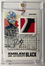 09-10 ITG BTP Between The Pipes Game-Used Emblem Auto Black DUSTIN TOKARSKI /6