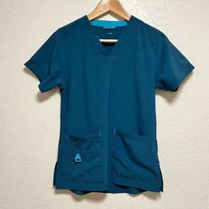 Carhartt Cross-Flex Media Scrub Womens Teal Size XS - Picture 1 of 6