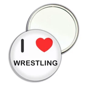 Wrestling I Love Herz runder Spiegel Tasche kompakt (55 mm oder 77 mm) - Bild 1 von 6