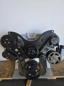 BBC Chevy 396-454 Complete Serpentine Kit AC, PS, WP & Alt. 8 Rib Black E43702BK - Picture 1 of 5
