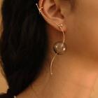 Glass Ball Wire Ear Cuff Women Korean Long Earrings Jewelry