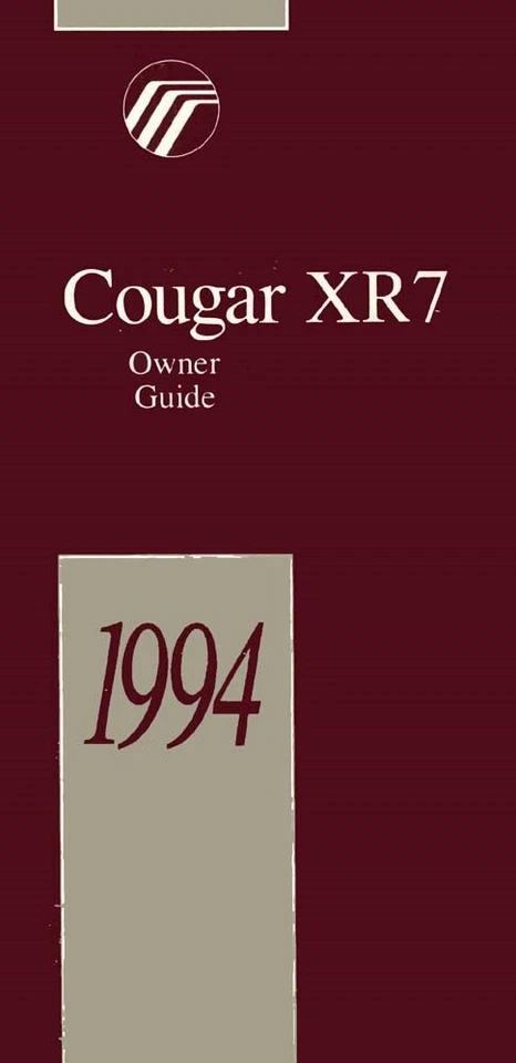 1994 Mercury Cougar XR7 Owners Manual User Guide - Image 1 of 1